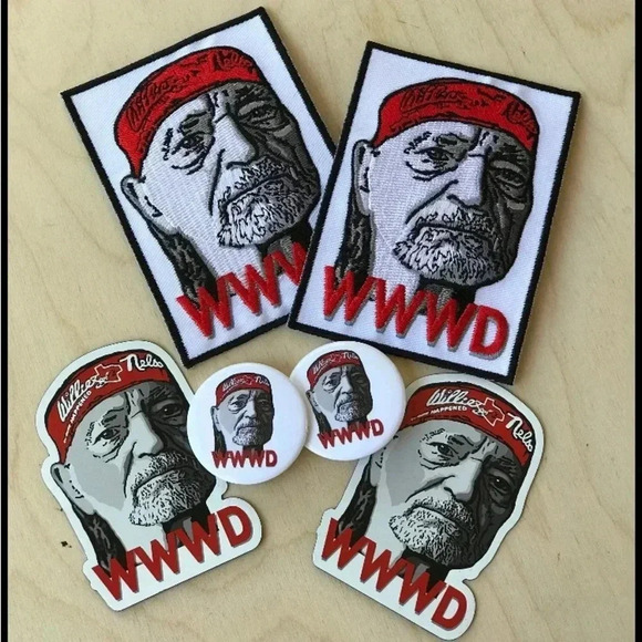 Willie Nelson embroidered iron on what would Willie do WWWD patch - Picture 2 of 2